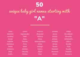 50 Unique Baby Girl Names Starting with the Letter "A"
