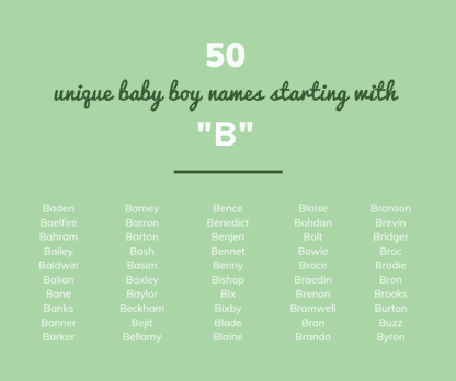 Boy Names Starting with B