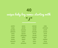 40 UNIQUE Baby Boy Names Starting With J Annie Baby Monitor