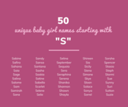 50 UNIQUE Baby Girl Names Starting With S Annie Baby Monitor