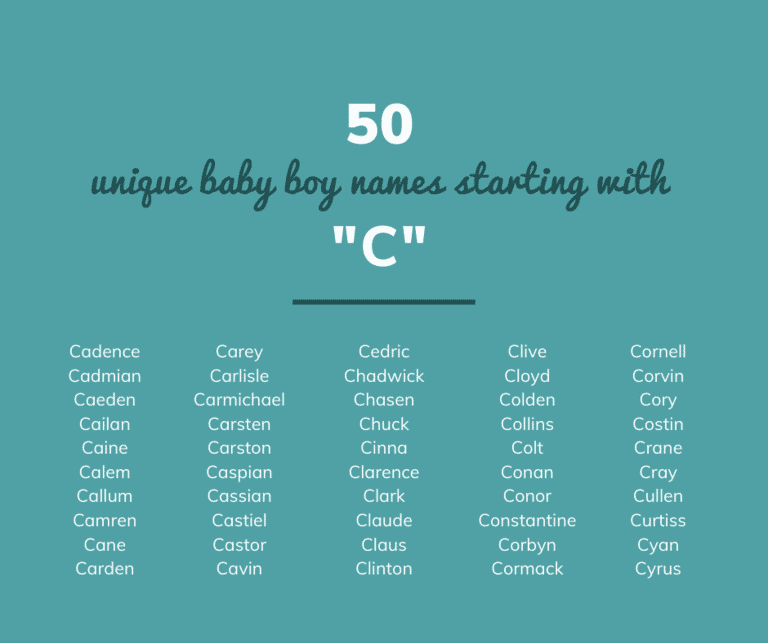 50 Unique baby boy names starting with "C"
