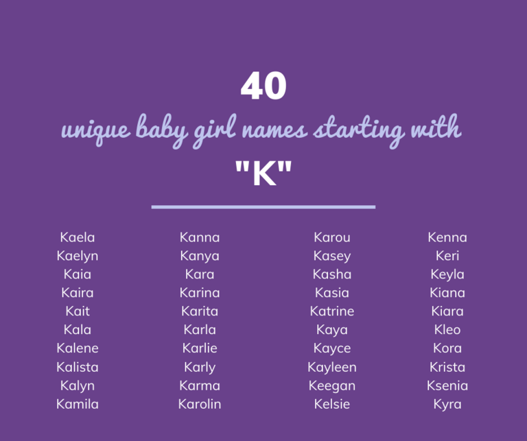 40 UNIQUE Baby Girl Names Starting with “K” - Annie Baby Monitor