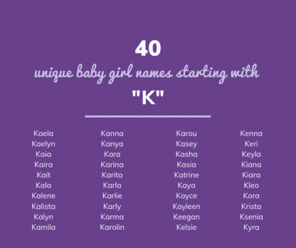 40 Unique baby girl names starting with "K"