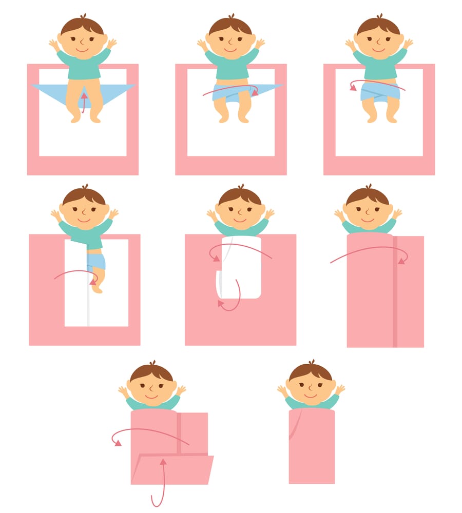 How to swaddle a baby rectangle